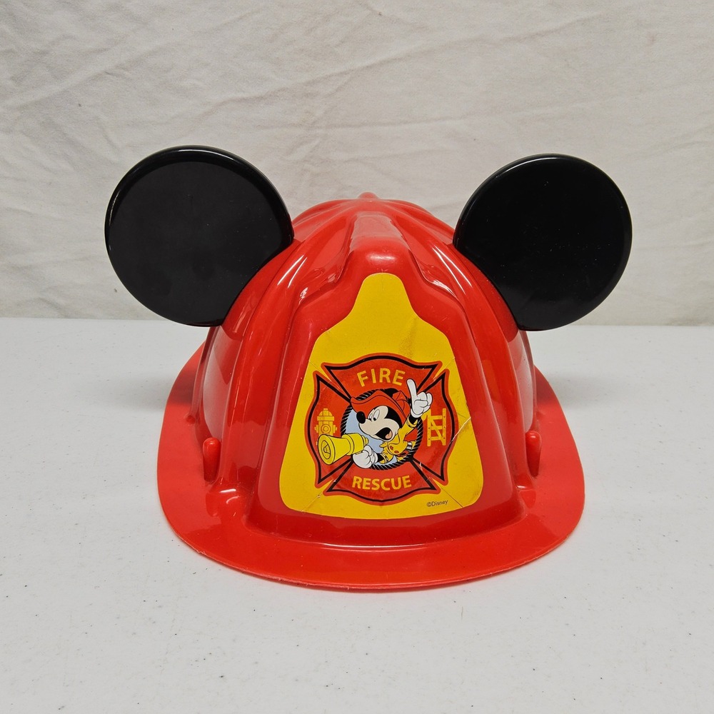 Disney Mickey Mouse Fire Rescue Toy Helmet Kids Red Black Ears Fireman Hat